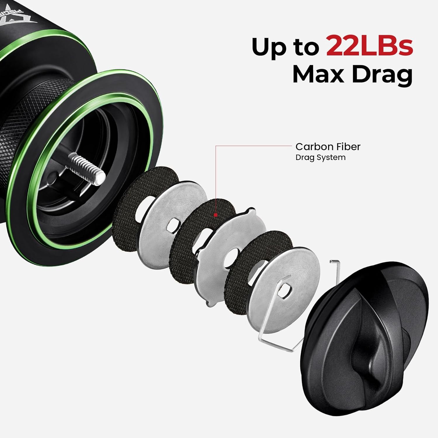 Piscifun Viper X Spinning Reels, Carbon Fiber 33LBs Max Drag, 10+1 Shielded BB, Saltwater Freshwater Spinning Fishing Reel, 5.2:1/6.2:1, 500, 1000, 2000, 3000, 4000, 5000 Series - Image 2