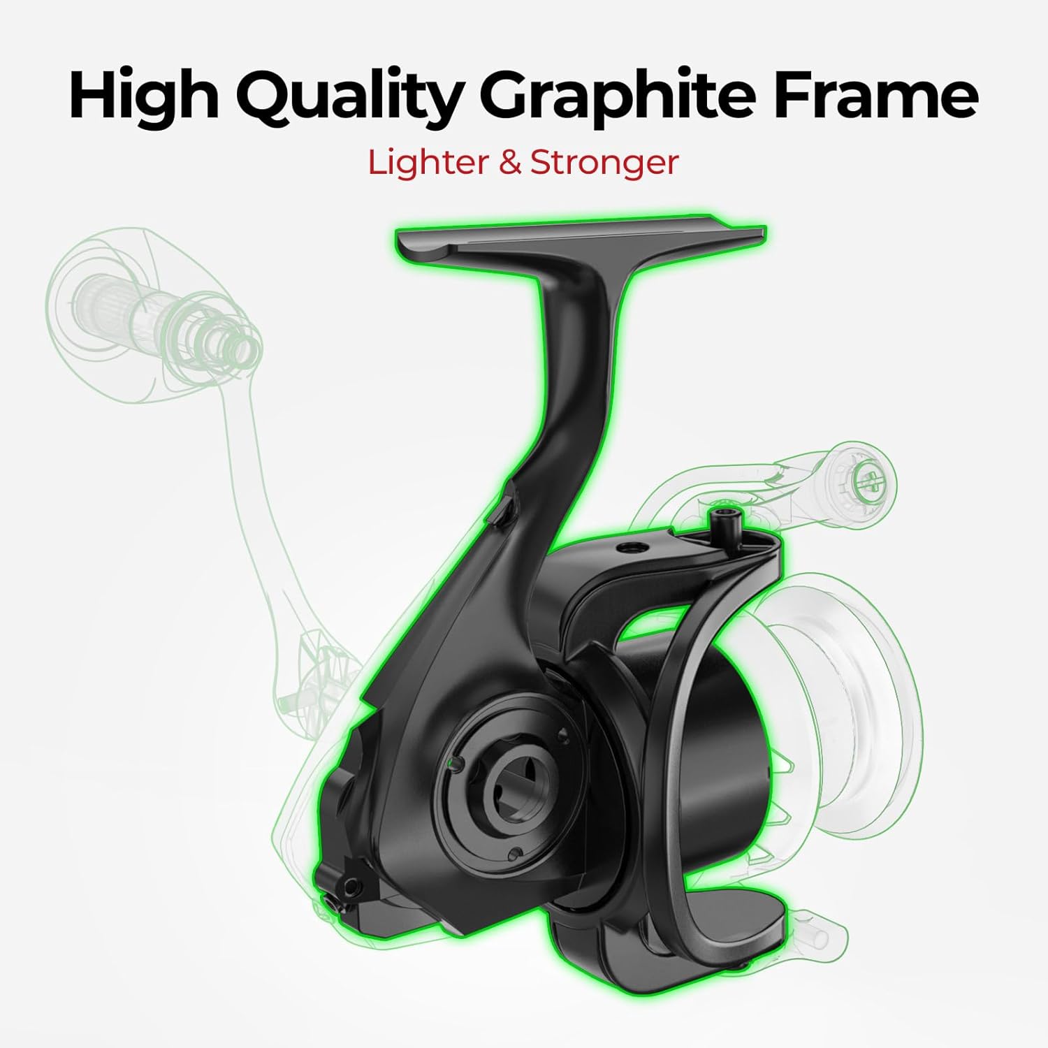 Piscifun Viper X Spinning Reels, Carbon Fiber 33LBs Max Drag, 10+1 Shielded BB, Saltwater Freshwater Spinning Fishing Reel, 5.2:1/6.2:1, 500, 1000, 2000, 3000, 4000, 5000 Series - Image 3