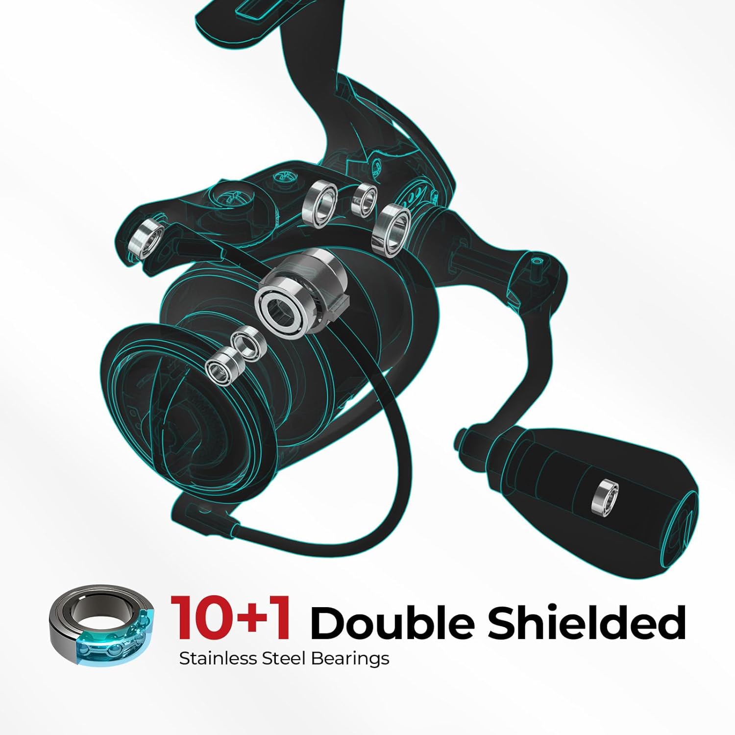 Piscifun Viper X Spinning Reels, Carbon Fiber 33LBs Max Drag, 10+1 Shielded BB, Saltwater Freshwater Spinning Fishing Reel, 5.2:1/6.2:1, 500, 1000, 2000, 3000, 4000, 5000 Series - Image 5